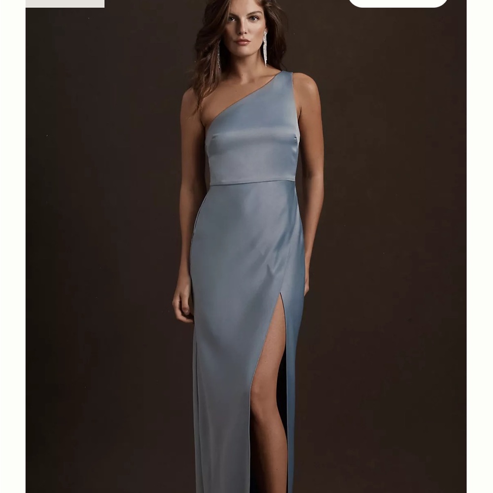 Elegant One-Shoulder Blue Dress